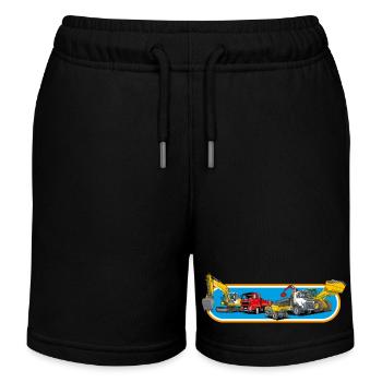 Baumaschinen Park - Kinder Organic Joggingshorts Mini Bolter von Stanley/Stella - Schwarz - Vorne
