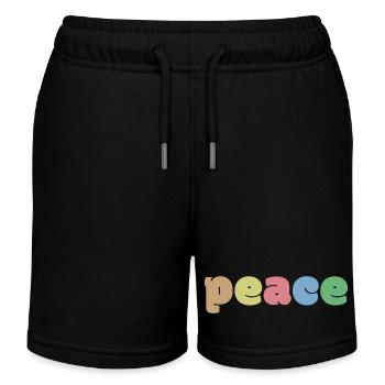 Peace Colors - Kids Organic Sweat Shorts by Stanley/Stella - black - Front