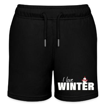 I LOVE WINTER - Kinder Organic Joggingshorts Mini Bolter von Stanley/Stella - Schwarz - Vorne