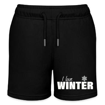 I LOVE WINTER - Kinder Organic Joggingshorts Mini Bolter von Stanley/Stella - Schwarz - Vorne