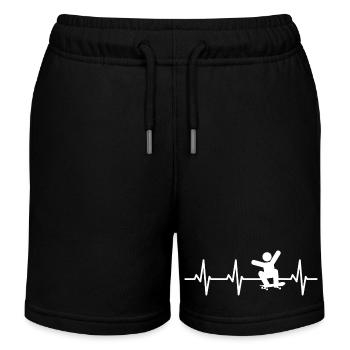 Skateboarder Strichmännchen Kardiogramm - Kinder Organic Joggingshorts Mini Bolter von Stanley/Stella - Schwarz - Vorne