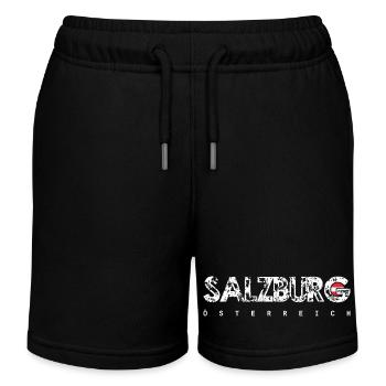 Salzburg Austria Distressed Text - Kids Organic Sweat Shorts by Stanley/Stella - black - Front