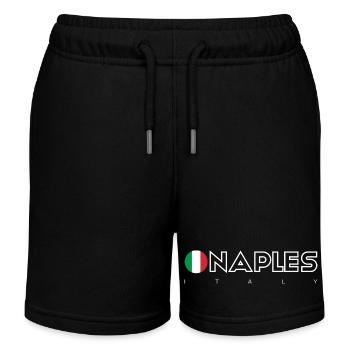 Neapel Flagge Kreis Typografie - Kinder Organic Joggingshorts Mini Bolter von Stanley/Stella - Schwarz - Vorne