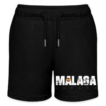 Málaga Distressed Text mit spanischer Flagge - Kinder Organic Joggingshorts Mini Bolter von Stanley/Stella - Schwarz - Vorne