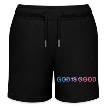 God Is Good All TheTime - Kids Organic Sweat Shorts by Stanley/Stella - black - Front