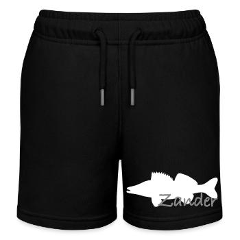 Sandre blanc avec lettrage gris - Short de jogging enfant bio Stanley/Stella - noir - Devant