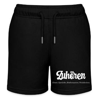 Zuhören. Zitate, Sprüche, Redensarten, Weisheiten. - Kinder Organic Joggingshorts Mini Bolter von Stanley/Stella - Schwarz - Vorne