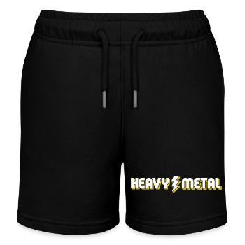 Heavy Metal Lightning Bolt Text Logo - Kids Organic Sweat Shorts by Stanley/Stella - black - Front