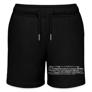 Schweizer Städte Schweiz - Kinder Organic Joggingshorts Mini Bolter von Stanley/Stella - Schwarz - Vorne