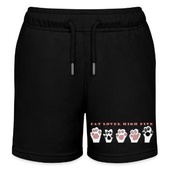 Katzenliebhaber High Five - Kinder Organic Joggingshorts Mini Bolter von Stanley/Stella - Schwarz - Vorne