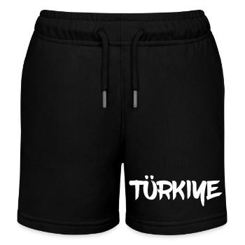 Türkiye Schriftzug - Kinder Organic Joggingshorts Mini Bolter von Stanley/Stella - Schwarz - Vorne