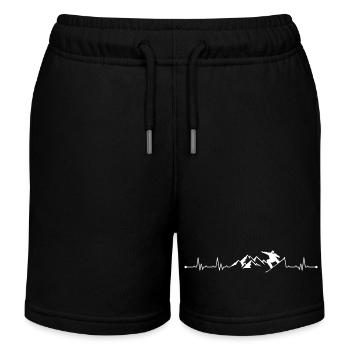 Snowboard Herzschlag - Kinder Organic Joggingshorts Mini Bolter von Stanley/Stella - Schwarz - Vorne