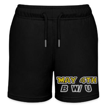 Que le 4 soit avec toi Yellow Grunge - Short de jogging enfant bio Stanley/Stella - noir - Devant