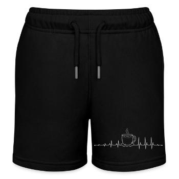 Kaffee-Pulse-Becher-Kunstwerk - Kinder Organic Joggingshorts Mini Bolter von Stanley/Stella - Schwarz - Vorne