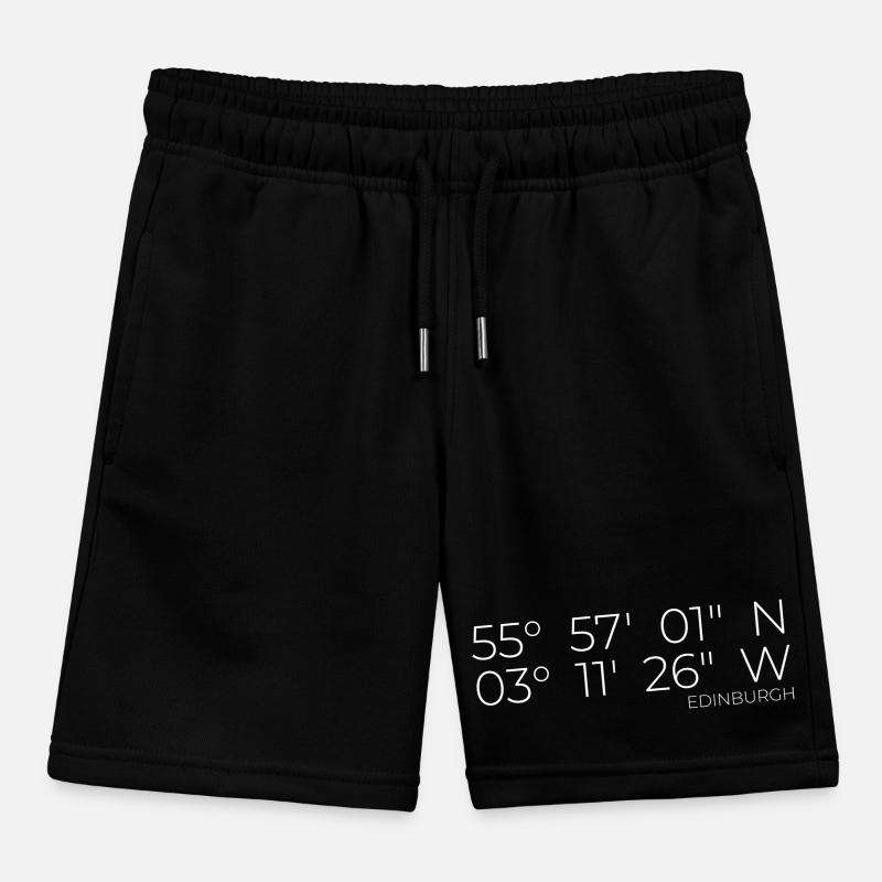 Coordinates: Edinburgh, Scotland Kids Organic Sweat Shorts by Stanley/Stella