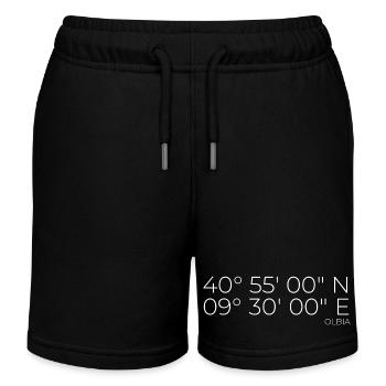 Coordonnées : Olbia, Sardaigne, Italie - Short de jogging enfant bio Stanley/Stella - noir - Devant