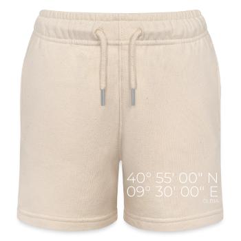 Coordonnées : Olbia, Sardaigne, Italie - Short de jogging enfant bio Stanley/Stella - écru doux - Devant