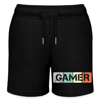 Rétro Gamer Shield Gaming Team Icon Vintage - Short de jogging enfant bio Stanley/Stella - noir - Devant