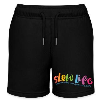 Langsames Leben - Kinder Organic Joggingshorts Mini Bolter von Stanley/Stella - Schwarz - Vorne
