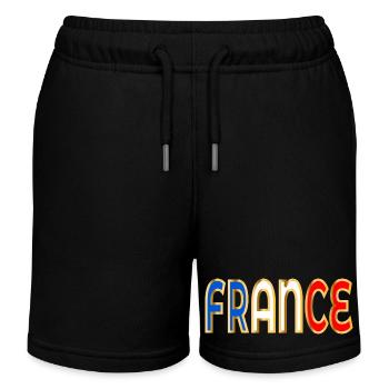 Lettrage France Europe - Short de jogging enfant bio Stanley/Stella - noir - Devant