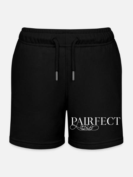 Abstract line art in pastel colors - Kids Organic Sweat Shorts by Stanley/Stella - black