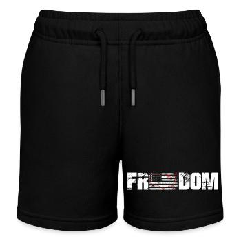 Patriotic USA Home Map Grunge Tee - Kids Organic Sweat Shorts by Stanley/Stella - black - Front