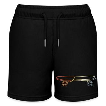 Vintage Skate Board Zeichnung - Kinder Organic Joggingshorts Mini Bolter von Stanley/Stella - Schwarz - Vorne