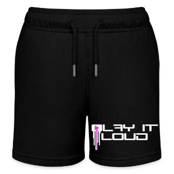 Play it loud Play Button Graffiti Spray Loud Music - Kids Organic Sweat Shorts by Stanley/Stella - black - Front