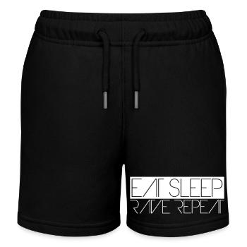 Eat Sleep Rave Repeat Essen Schlafen Raven Spruch - Kinder Organic Joggingshorts Mini Bolter von Stanley/Stella - Schwarz - Vorne