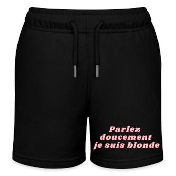 Speak softly I'm blonde - Kids Organic Sweat Shorts by Stanley/Stella - black - Front