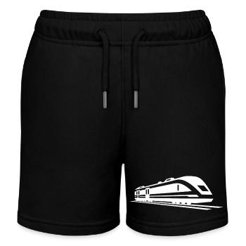 Train Drawing - Kids Organic Sweat Shorts by Stanley/Stella - black - Front
