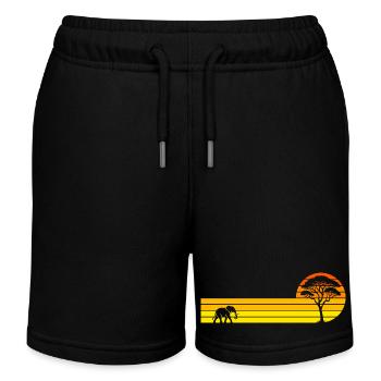 Afrikanischer Sonnenuntergang - Kinder Organic Joggingshorts Mini Bolter von Stanley/Stella - Schwarz - Vorne