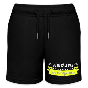 t shirt je ne rale pas je m'exprime humour raleuse - Short de jogging enfant bio Stanley/Stella - noir - Devant