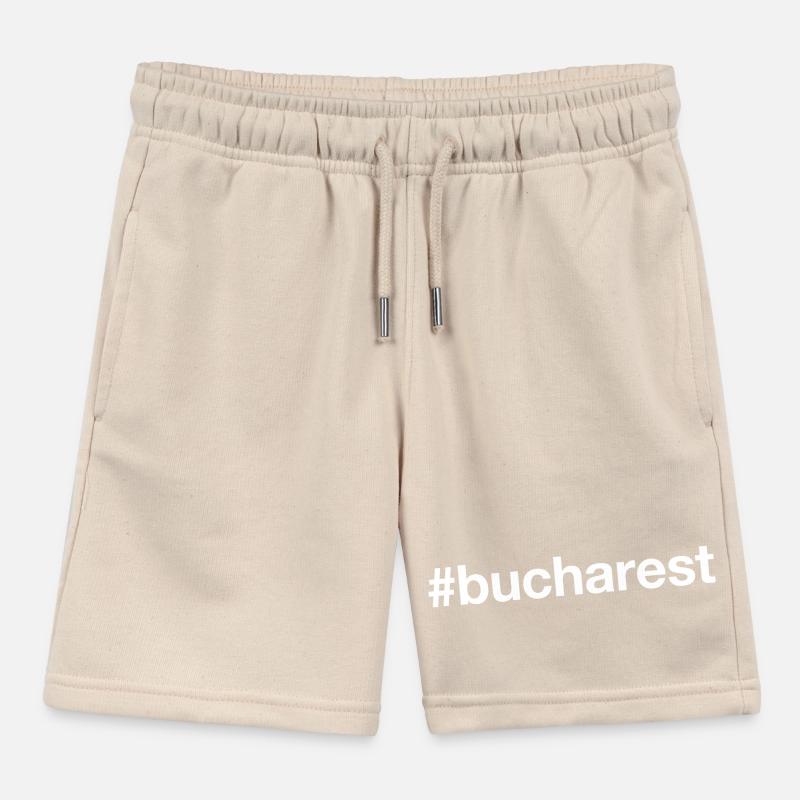BUCHAREST Hashtag Bukarest Kids Organic Sweat Shorts by Stanley/Stella