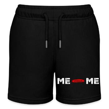 Me Me Roter Pinsel Geteiltes Porträt - Kinder Organic Joggingshorts Mini Bolter von Stanley/Stella - Schwarz - Vorne