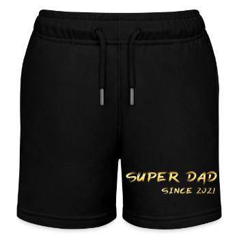 Super Dad since 2021 - Kids Organic Sweat Shorts by Stanley/Stella - black - Front