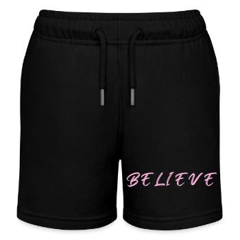 BELIEVE - Kids Organic Sweat Shorts by Stanley/Stella - black - Front