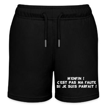 La perfection au masculin (blanc) - Short de jogging enfant bio Stanley/Stella - noir - Devant