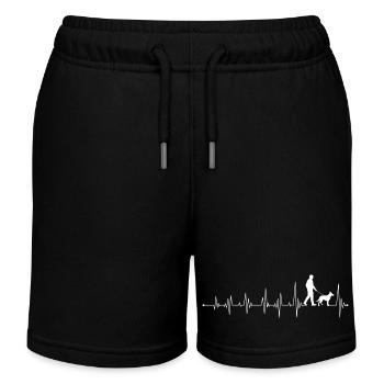 Heartbeat Walk mit Hund - Kinder Organic Joggingshorts Mini Bolter von Stanley/Stella - Schwarz - Vorne
