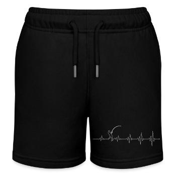 Heartbeat Jump Rope Silhouette - Kids Organic Sweat Shorts by Stanley/Stella - black - Front