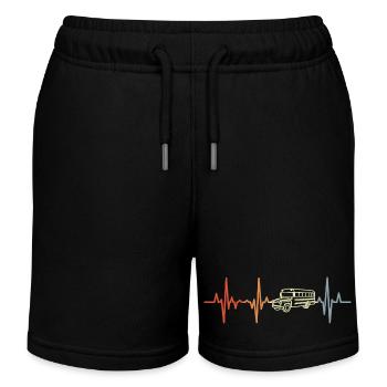 Fréquence cardiaque de bus Look vintage - Short de jogging enfant bio Stanley/Stella - noir - Devant