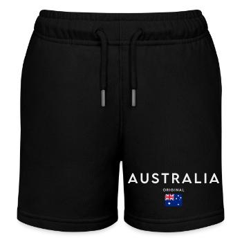Australische Flagge, Australischer Stolz - Kinder Organic Joggingshorts Mini Bolter von Stanley/Stella - Schwarz - Vorne