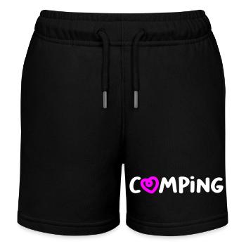 Camping Herz Camper Handschrift Caravan Van Life - Kinder Organic Joggingshorts Mini Bolter von Stanley/Stella - Schwarz - Vorne