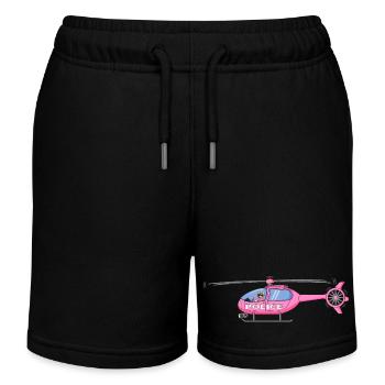 Polizeihubschrauber in Rosa - Kinder Organic Joggingshorts Mini Bolter von Stanley/Stella - Schwarz - Vorne