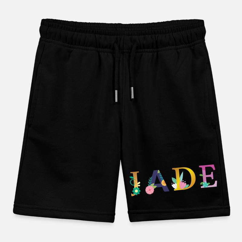 Nom JADE décoré de fleurs Short de jogging enfant bio Stanley/Stella