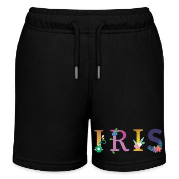 IRIS Name mit Blumen geschmückt - Kinder Organic Joggingshorts Mini Bolter von Stanley/Stella - Schwarz - Vorne