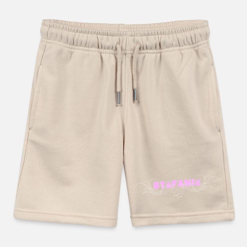 Lettrage STEFANIE avec lignes décoratives Short de jogging enfant bio Stanley/Stella