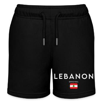 Drapeau du Liban, Fierté libanaise - Short de jogging enfant bio Stanley/Stella - noir - Devant