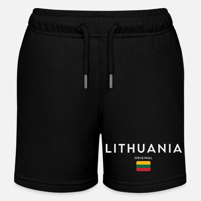 Drapeau lituanien, fierté lituanienne - Short de jogging enfant bio Stanley/Stella - noir