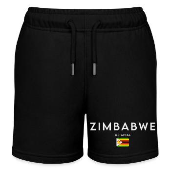 Zimbabwe flag, Zimbabwean pride - Kids Organic Sweat Shorts by Stanley/Stella - black - Front